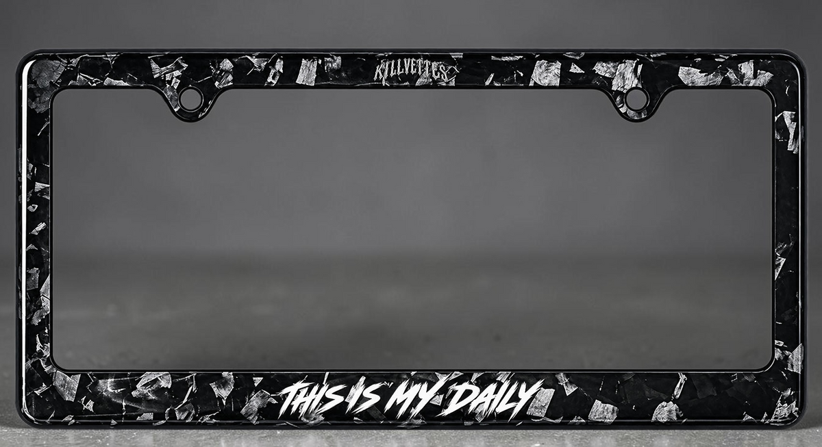 KillVettes “THIS IS MY DAILY” Forged Carbon License plate frame