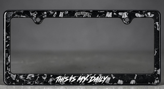 KillVettes “THIS IS MY DAILY” Forged Carbon License plate frame