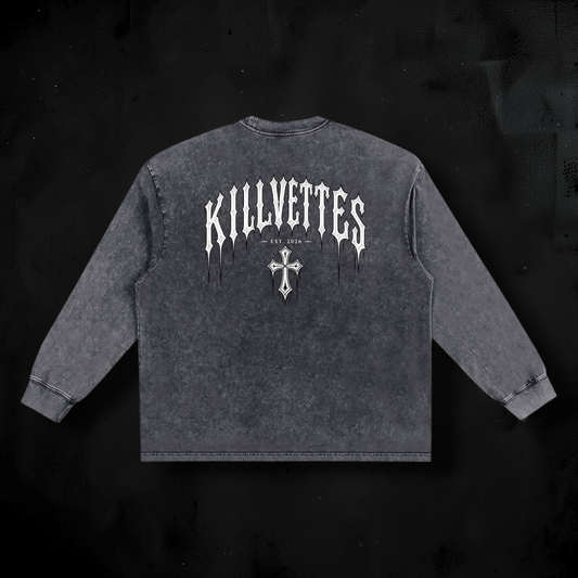 KillVettes Orgins Snow Washed Frayed Edge T-Shirt