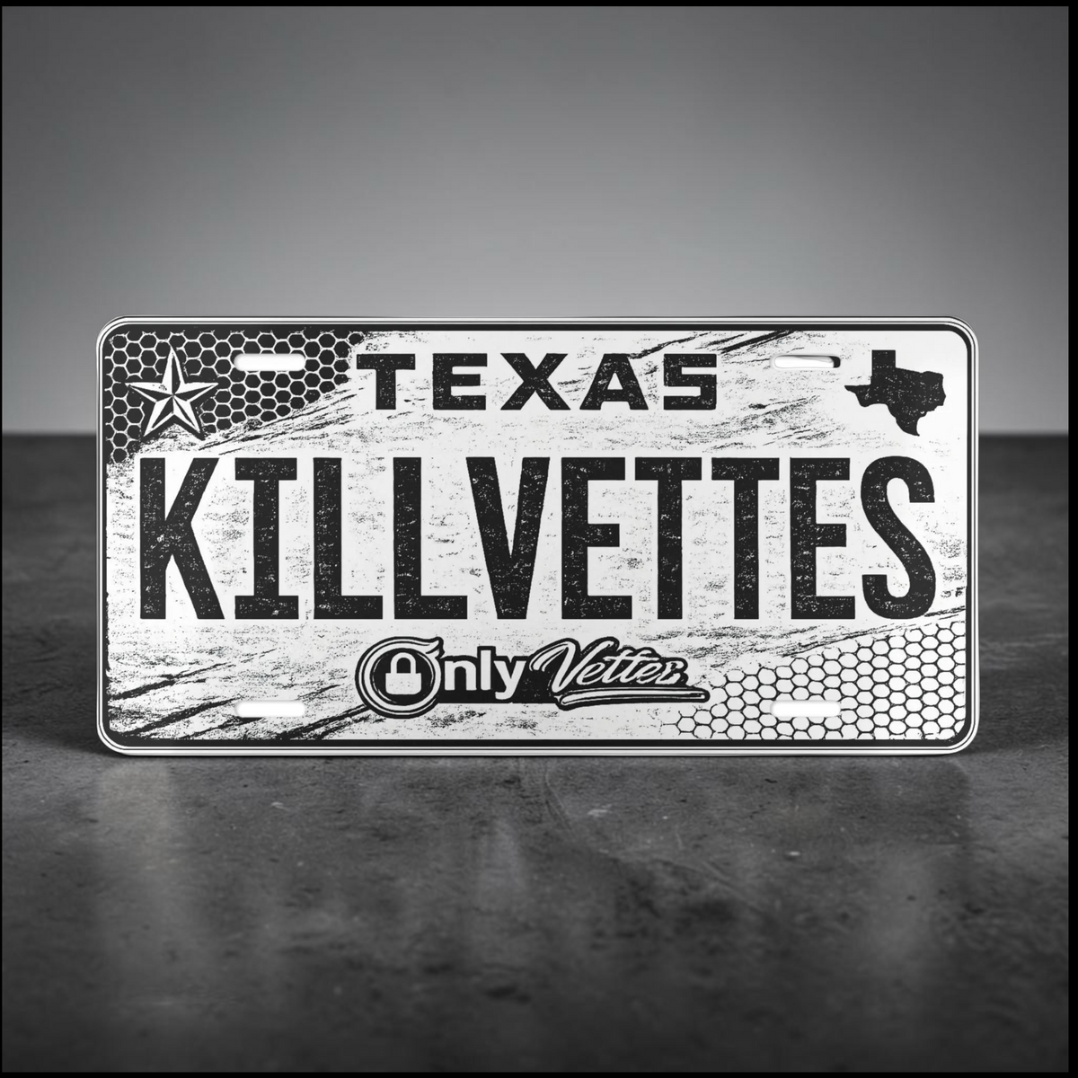 OnlyVettes White Vanity Plate