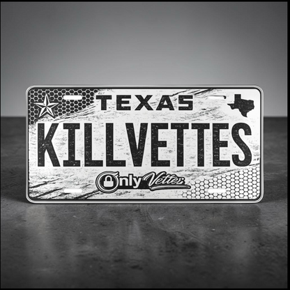 OnlyVettes White Vanity Plate