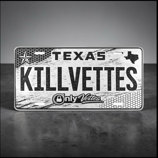 OnlyVettes White Vanity Plate