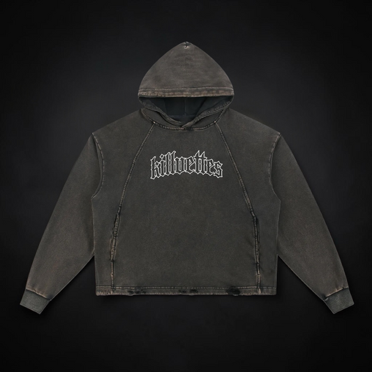 KillVettes Orgin Vintage Washed Frayed-Hem Hoodie