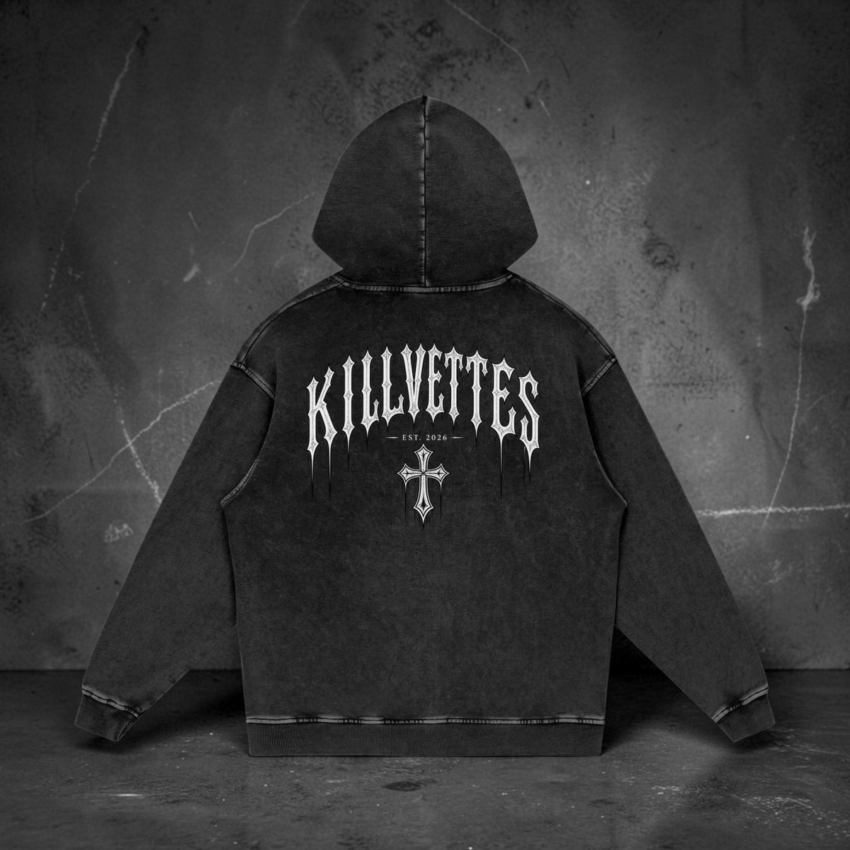 KillVettes Orgins xSnow Washed Loose Cotton Hoodie