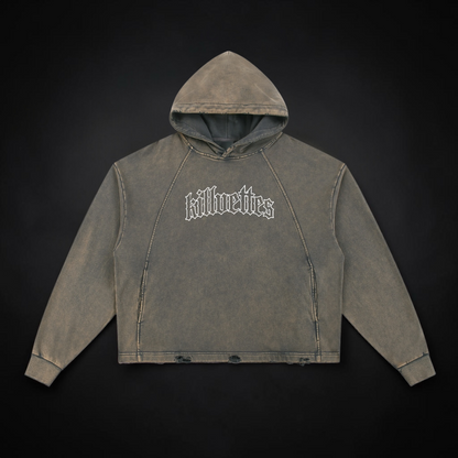 KillVettes Orgin Vintage Washed Frayed-Hem Hoodie