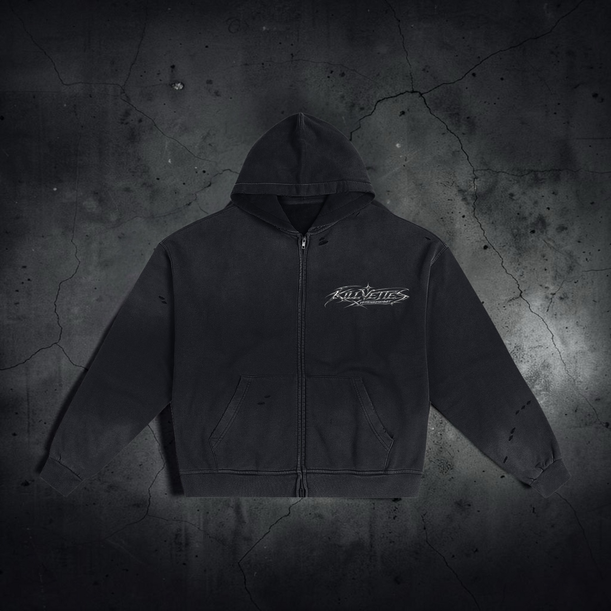 “VETTEMAKESEMWET X KILLVETTES” Ambassador Zip Up Sunfade Hoodie