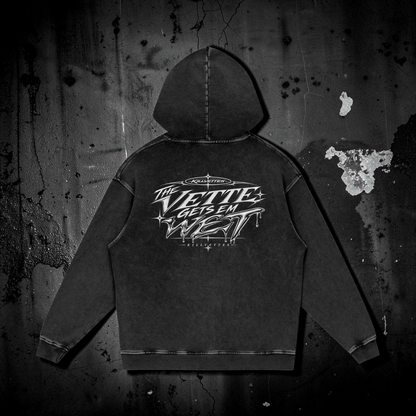 KillVettes THE VETTE GETS EM WET Snow Washed Hoodie