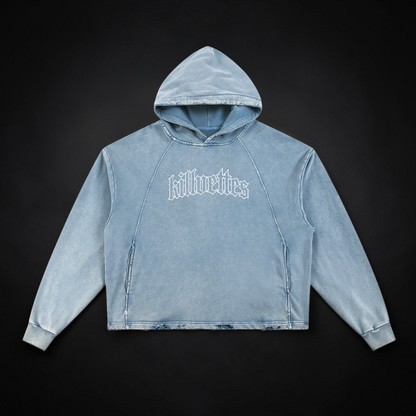 KillVettes Orgin Vintage Washed Frayed-Hem Hoodie